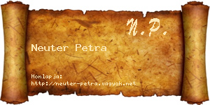 Neuter Petra névjegykártya